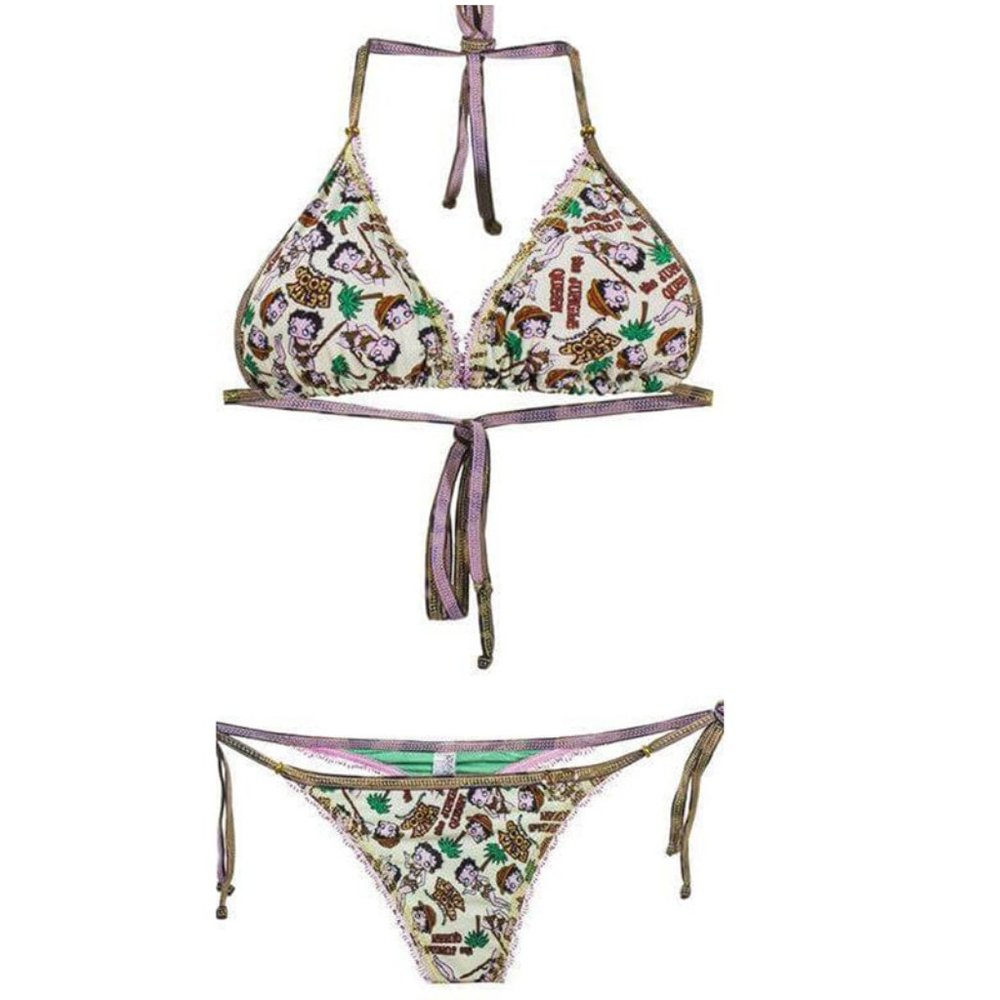 Liliana Montoya Betty Boop Ivory Triangle Top & Micro Thong Brasilerita Bikini